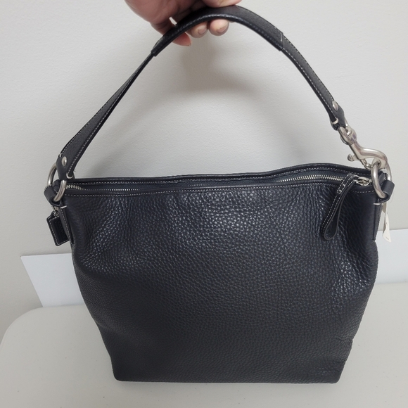 Coach NWT Sarah Black Pebble Leather Hobo. - Picture 2 of 16